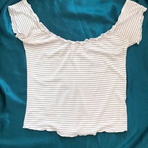Brandy Melville Striped Off the Shoulder Top